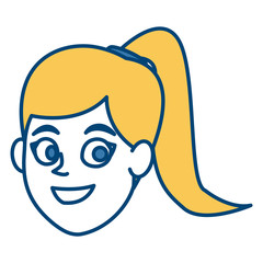 Woman smiling cartoon icon vector illustration graphic design