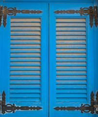 Blue  double-wing sun blind