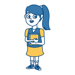 School girl cartoon icon vector illustration graphic design