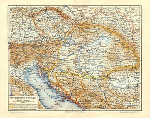 Map of Austro-Hungarian Empire (from Meyers Lexikon, 1896, 13/300/301)