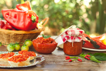 Delicious Ajvar served to eat