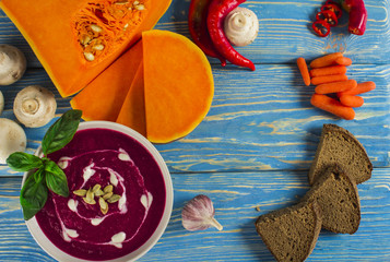 cream soup from autumn vegetables