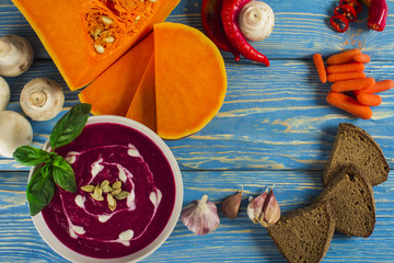 cream soup from autumn vegetables