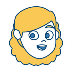 Girl cartoon face icon vector illustration graphic design