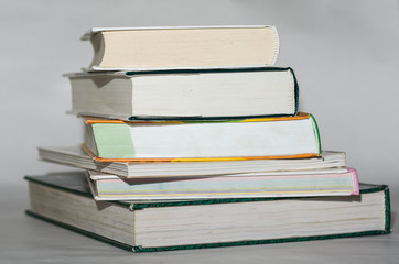 Books textbooks isolated on white background