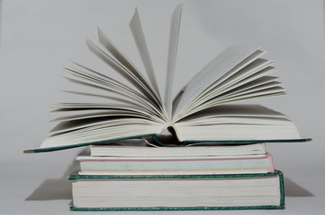 Books textbooks isolated on white background