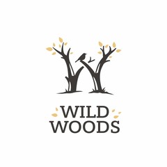 Modern vector professional sign logo wild woods