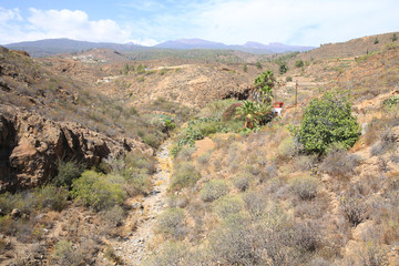 Volcanic canyon on Tenerife Island, Canary Islands, Spain