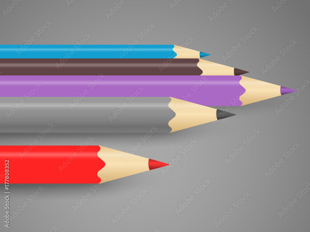 Aufkleber Different color pencils vector collection isolated on white