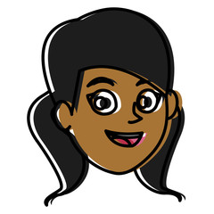Obraz na płótnie Canvas Woman smiling cartoon icon vector illustration graphic design