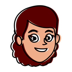 Woman smiling cartoon icon vector illustration graphic design