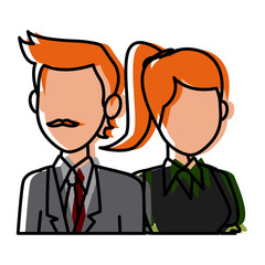 Teachers teamwork couple icon vector illustration graphic design