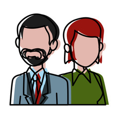 Teachers teamwork couple icon vector illustration graphic design