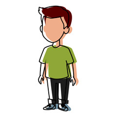 Cute schoolboy cartoon icon vector illustration graphic design