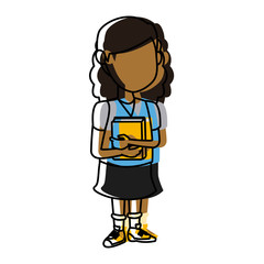 School girl cartoon icon vector illustration graphic design