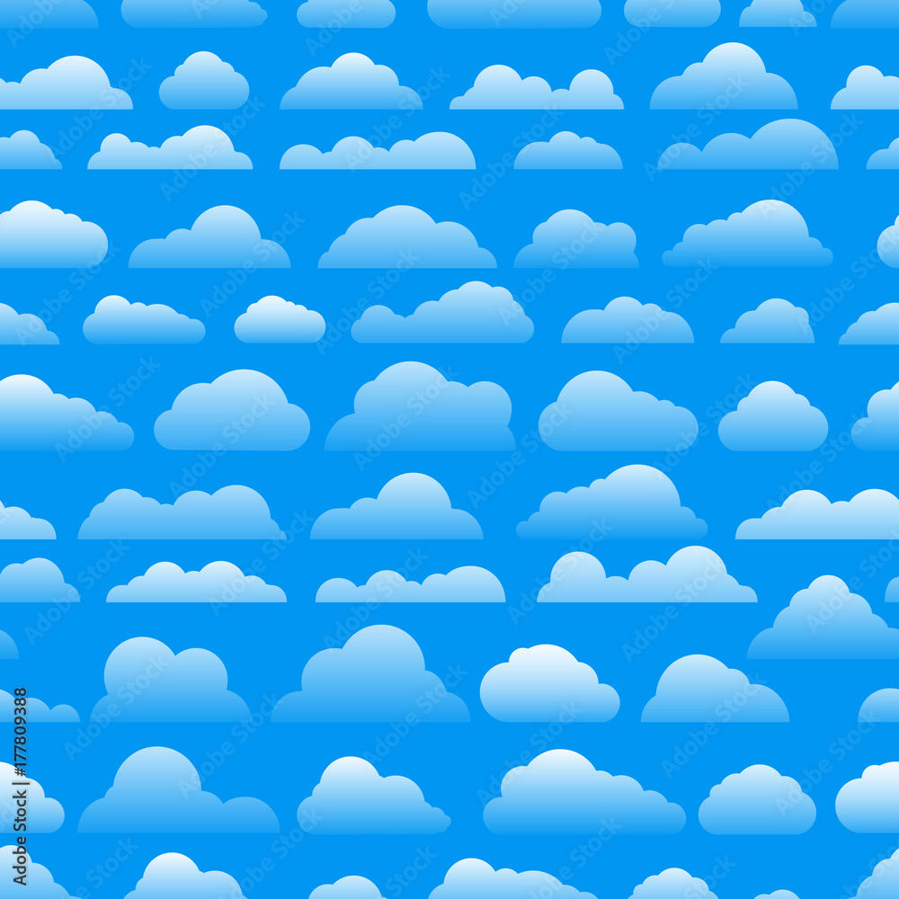 Fototapete seamless abstract pattern with clouds. cartoon clous vector background