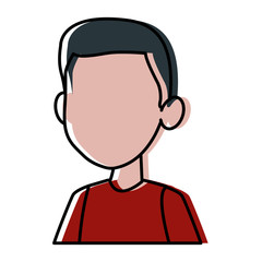 Boy faceless cartoon icon vector illustration graphic design