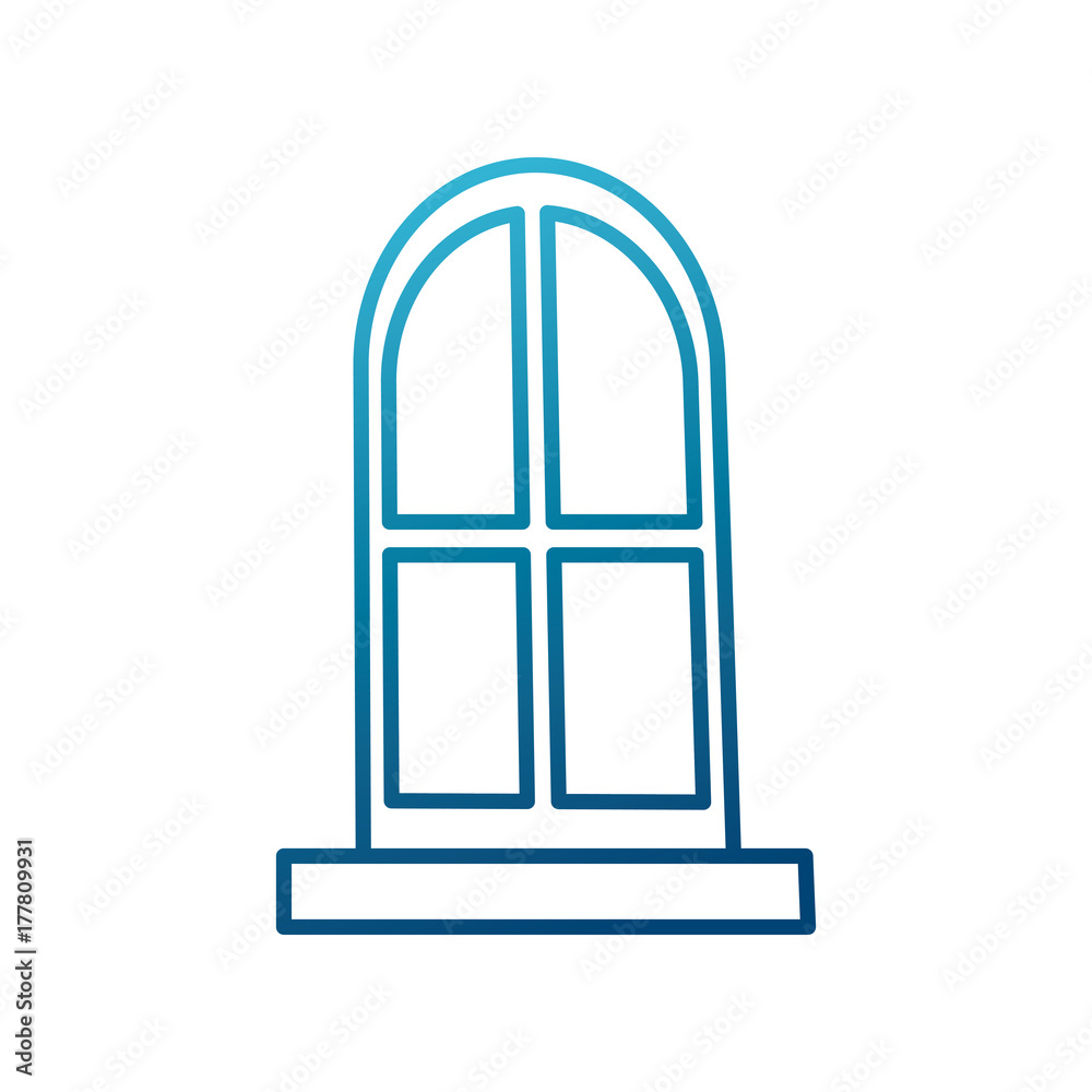 Wall mural house big window icon vector illustration graphic design