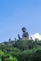 The enormous Tian Tan Buddha at Po Lin Monastery,Ngong Ping Village at Lantau Island in Hong Kong