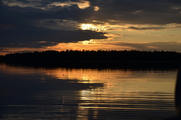 sunset on the lake