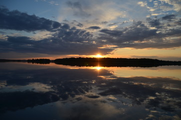 sunset on the lake