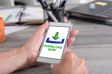Download concept on a smartphone