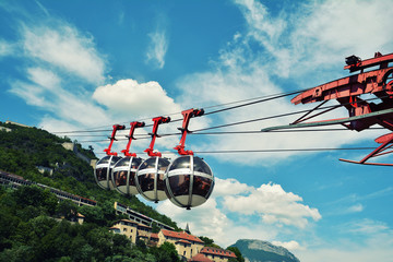 The bubbles - gondola spherical cable car taking passengers from the center of city to the ancient  Fort de Bastille © elephotos
