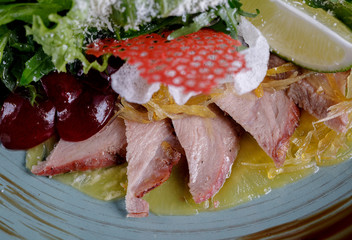 Tasting delicious delicious dishes at the restaurant