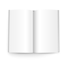 Blank open white notebook vector mockup. Identity template