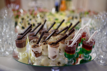 tasty dessert on the holiday table