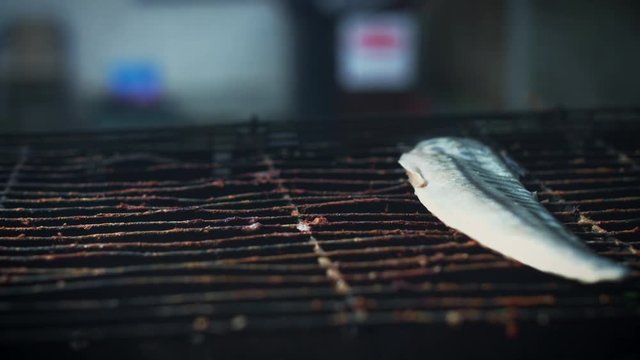 4k Grill Cooking Barbecue Fish