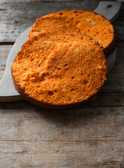 orange biscuit - billet for cake (pumpkin, carrots, flour, citrus and other)
