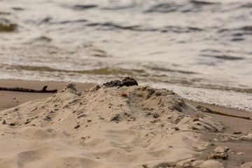 Meer trift auf Sandstrand