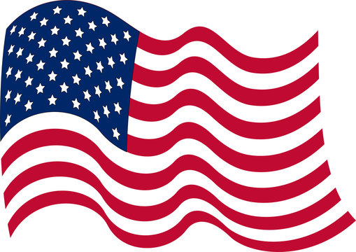 US-flag-United States of America flag with waves,- Vector image of American Flag. American Flag background. 