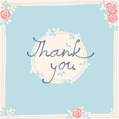 Thank you card design template. Simple greeting card elegant note label. Thanksgiving symbol sign