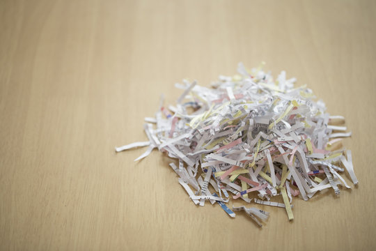 Pile of shredded documents