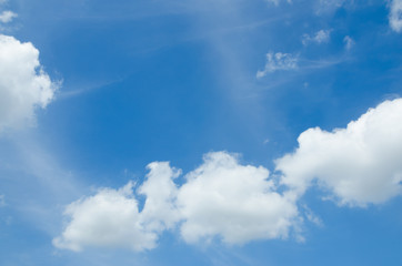 Soft smooth white cloud and blue clear sky background on sunny bright day