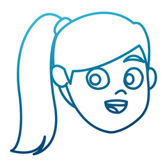 Girl cartoon face icon vector illustration graphic design