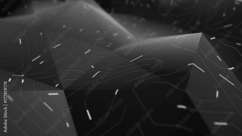 Poster abstract circuit board futuristic background. server computer code processing technology with bokeh.