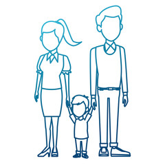 Young family cartoon icon vector illustration graphic design