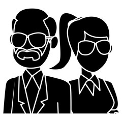 Teachers teamwork couple icon vector illustration graphic design