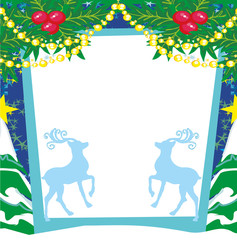 Reindeer blue frame