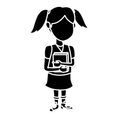 School girl cartoon icon vector illustration graphic design