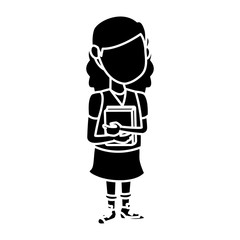 School girl cartoon icon vector illustration graphic design
