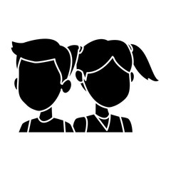 School kids friends cartoon icon vector illustration graphic design