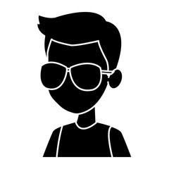 Boy faceless cartoon icon vector illustration graphic design