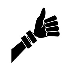 Woman hand thumb up icon vector illustration graphic design
