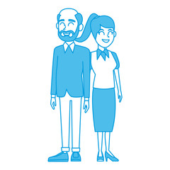 Teachers teamwork couple icon vector illustration graphic design