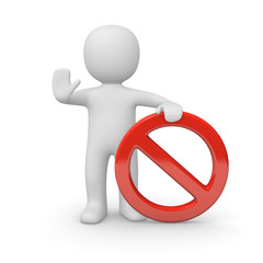 3d man with no sign. 3d render.