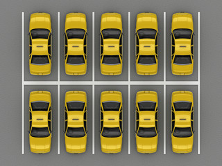 taxi car parking top view © petrovk
